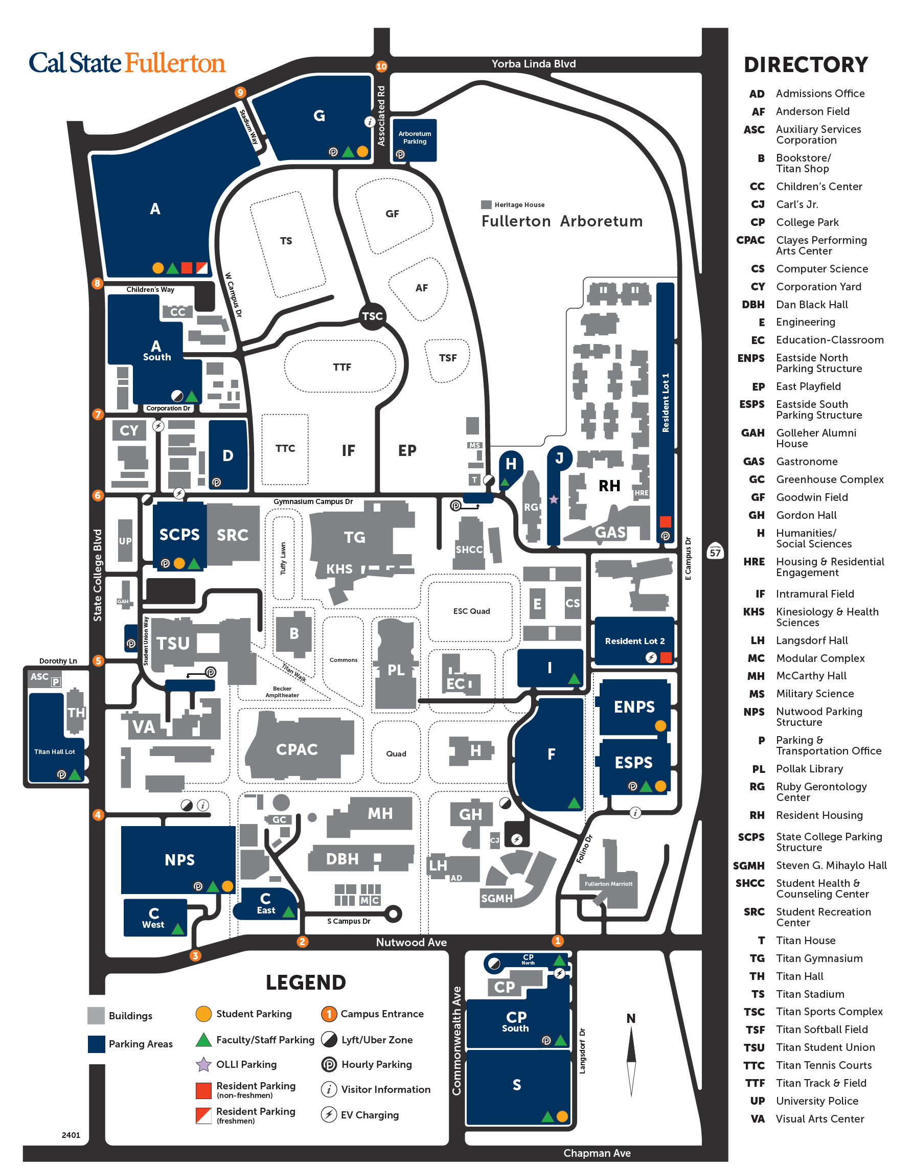 CSUF Parking Map